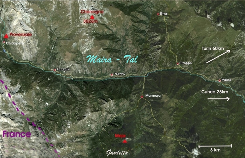 Karte des Maira-Tals